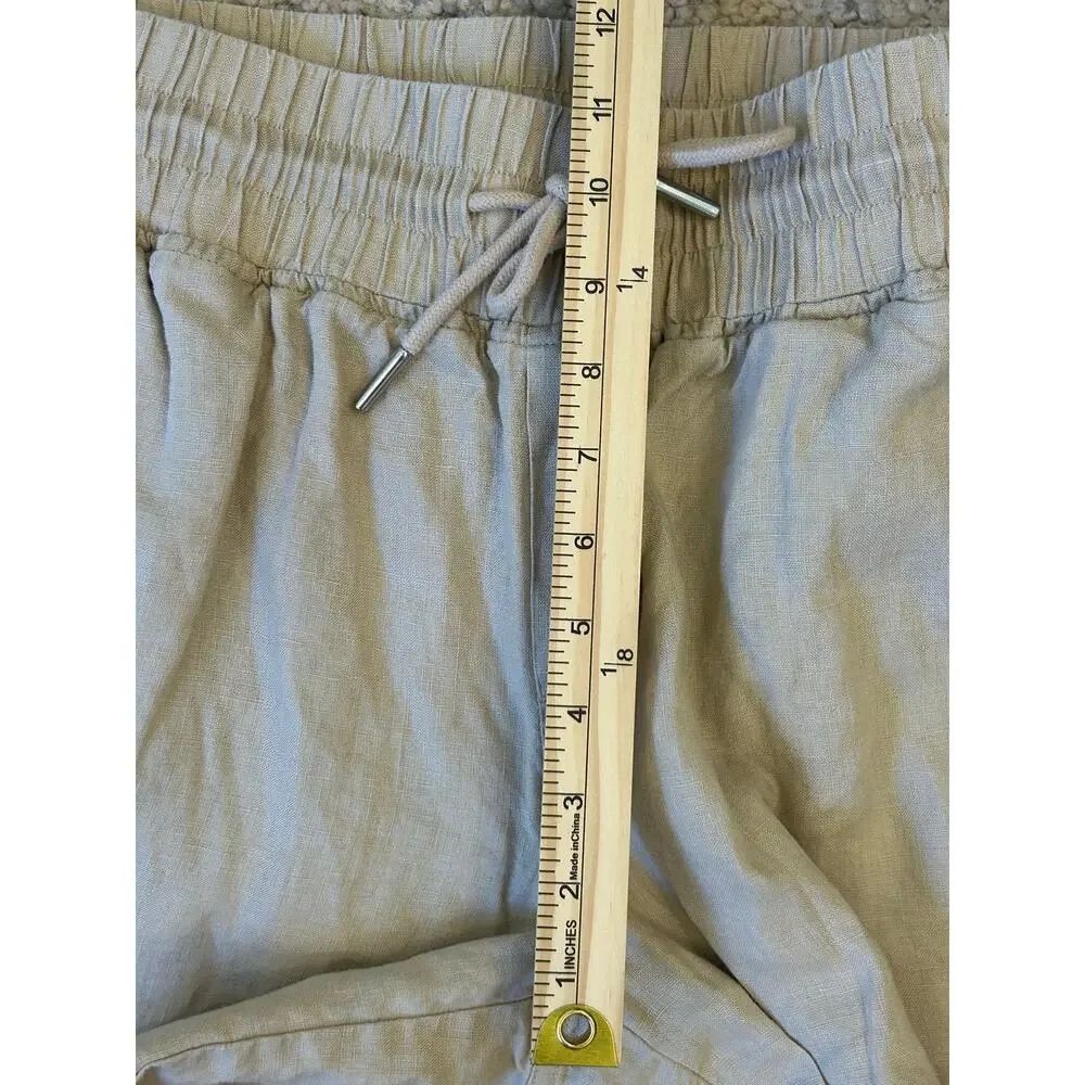 Quince 100% European Linen Wide Leg Pants XS Flax Beige Pull On 27
